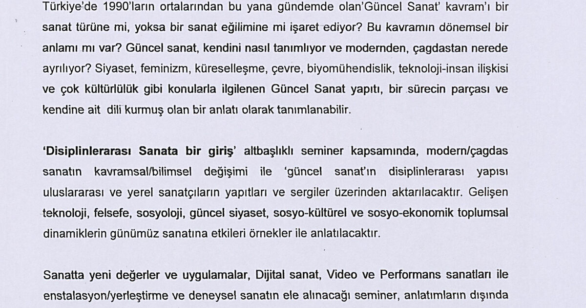 Salt Research Guncel Sanat Nedir Bugunun Sanati Guncel Sanat Disiplinlerarasi Sanata Bir Giris